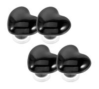 DIYEAH 4 Pezzi Pulsante di Scarico per Serbatoio Wc Forma di Cuore Maniglia di Sollevamento Coperchio Wc Strumento di Pressione per Donne con Unghie Lunghe Nero Facile Installazione e