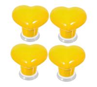 DIYEAH 4 Pezzi Pulsanti Assistenti per Cassetta Wc Forma di Cuore Aiuto Premistante Facile Installazione Adatto Bagni Domestici e Pubblici Colore Giallo