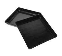 DIYEAH 4 Pezzi Sottovasi per Piante Rettangolari in Plastica PP Nero Vaschette Antigoccia Resistenti per Fioriere da Interno ed Esterno Supporto per Vasi di Ceramica e Protezione