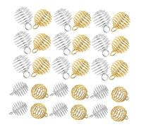 DIYEAH 40pezzi Gioielli Da Ciondoli Sfera Con Molle Per Creazione Di Gioielli Design Cavo Con Anelli Di Collegamento