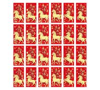 DIYEAH 48 buste rosse: buste rosse per la festa di con motivo a cavallo dello zodiaco - pacchetti di denaro fortunati per l'anno del cavallo 2026 per decorazioni del capodanno lunare asiatico