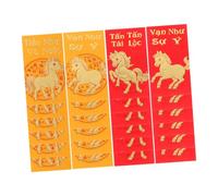 DIYEAH 48 Pezzi Buste Rosse Vietnamite del Cavallo Buste Carta per Capodanno Pacchetti Regalo per Festa e Matrimonio Design Cavallo