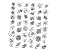 DIYEAH 48pezzi Ciondoli in Lega per Creazione di Gioielli Pendenti Forma di Fiore in Stile Boho e Tibetano Accessori per Orecchini Bracciali Portachiavi e Decorazioni Design di Girasole