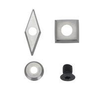 DIYEAH 4Pezzi Inserti Tungsteno per Tornio Rotonda Romboidale Lavorazioni con Utensili per Tornitura Alta Precisione
