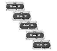 DIYEAH 5 nastri audio vergini: cassette da 45 minuti per registrazioni audio nitide, saluti, lezioni e musica con custodie in plastica trasparente.