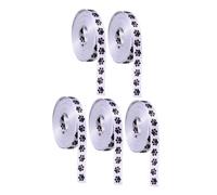 DIYEAH 5 Nastro in Poliestere con Stampa Zampe di Cane Nastro Decorativo Resistente e Versatile per Fai da Te Confezioni Regalo Bouquet e Decorazioni Tema Animali Ciascuno