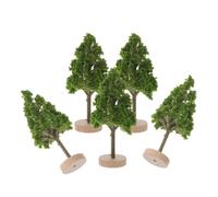 DIYEAH 5 Pezzi Mini Alberi da Strada in Miniatura per Modellismo Ferroviario, Micro Paesaggi e Decorazioni Fai da Te, Base 2 Cm, Plastica e Legno Resistenti, Adatti a Progetti