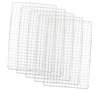 DIYEAH 5 pezzi Tappetini Barbecue Resistenti al Calore in Rete Acciaio Inossidabile Riutilizzabili per Gas Elettrica e Forno Accessori Picnic e Cottura Antiaderenti per Verdure Pesce e