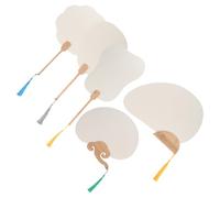 DIYEAH 5 Pezzi Ventagli Rotondi in Carta Cinese Bianca per Pittura Fai da Te Ventagli Vuoti a Doppia Faccia per Progetti Artistici e Artigianali Accessori Creativi per e Colore Casuale