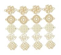 DIYEAH 50 Pezzi Baroque Style Double Hole Jewelry Connectors Hollow Filigree Metal Charms For DIY Bracelet Necklace Earring Making