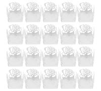 DIYEAH 50 Pezzi Tazzine Carta Cioccolato con Motivo Pizzo Intagliato Portacarammelle Natale e Matrimonio Contenitori Decorativi per Palline e Tartufi Bianco Elegante per Festa e Dolci