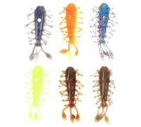 DIYEAH 6 Esche Artificiali a Forma di gamberetto, Esche morbide a Forma di gamberetto, Attrezzatura da Pesca in plastica Morbida realistica per la Pesca costiera, spigole, trote maculate e spigole,