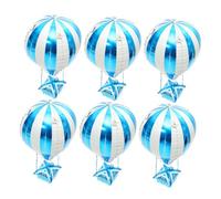 DIYEAH 6 Palloncini in Alluminio a Forma di Mongolfiera Blu Decorazioni per Feste di Compleanno Centrotavola e Decorazioni da Parete per Eventi e Celebrazioni