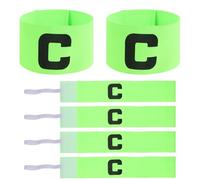 DIYEAH 6 Pezzi Fascia da Capitano Calcio Elastica in Poliestere e Poliuretano Resistente e Riutilizzabile per Sport di Squadra come Calcio e Basket Verde Chiaro