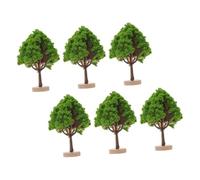 DIYEAH 6 pezzi Miniature Alberi da Strada con Base Modelli Paesaggistici in Plastica Realistici per Diorama Architettura e Micro Paesaggi Decorazioni per Casa e Giardino in Scala