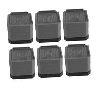 DIYEAH 6 Pezzi Pad Silenzioso Anti-slip Riser Di Divano Sollevatori o Rialzi Per Divani Riser Di Gabinetto Alzatine Del Letto Rialzi Letto Quadrati Plastica Grey