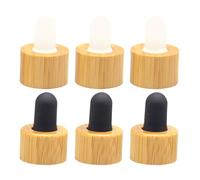 DIYEAH 6 Tappi Contagocce per Flaconi Olio Essenziale, Coperchi Ermetici senza Tubo, Compatibili Bottiglie Trucco e Aromaterapia, Set 3 Neri + 3 per Uso Domestico