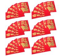 DIYEAH 60 Pezzi Buste Rosse Augurali 2027 Anno della Pecora in Carta | Foglia Oro e Rilievo Decorativo, Chiusura Liscia e Stretta, Confezione Multipla per Festa Tradizionale