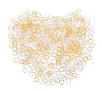 DIYEAH 600 pezzi di forniture per la creazione di gioielli fai da te, anelli di congiunzione aperti intrecciati, anelli decorativi divisi in metallo dorato e argento, connettori per la creazione di
