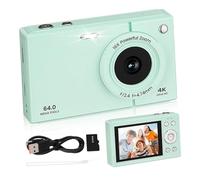 DIYEAH 64gb Fotocamera Digitale Compatta Con Zoom e Display Memoria Interna Inclusi Per Foto Di Viaggio e Scatti Quotidiani Colore Verde