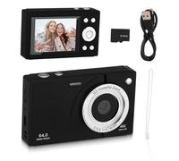 DIYEAH 64gb Fotocamera Digitale Compatta Stile Retrò con Memoria da Zoom e Schermo per Scatti Quotidiani e Viaggio