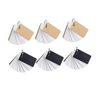 DIYEAH 6pcs Bianco Liscio Piccolo Diario Flash Card con Anelli Mini Studio Mini Pocket Notebook Memoria Studio Note Schede Flash Momo Carte Anello Blocco Note Facile Flip Quaderno Vuoto
