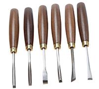 DIYEAH 6pezzi Kit Di Scalpelli Per Intaglio Del Legno Utensili Mano Per Sgorbia Set Di Attrezzi Per Falegnami Manici in Legno e Lame in Acciaio Al Manganese Adatti Per Piccoli Progetti o