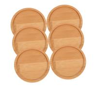 DIYEAH 6pezzi Sottobicchieri Rotondi Bamboo per Artigianato Design Incavato per Stabilità e Sicurezza per Ragazzo Ragazza e Famiglie Protezione per Tavolo e Decorazione Casa