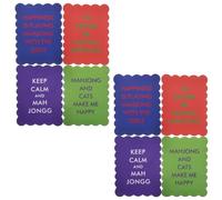 DIYEAH 8 carte mescolabili per Mahjong con frasi divertenti, accessori per | Carte per mescolare le tessere con 4 frasi divertenti, carte colorate per il Mahjong con bordi ondulati e smerlati come aiuto