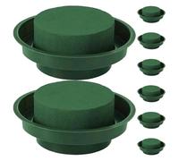 DIYEAH 8 Ciotole Verdi per composizioni Floreali, Ciotole Floreali Rotonde da 4,72 Pollici, Forniture per composizioni Floreali Fai da Te, centrotavola Floreali, Decorazioni per Feste di Matrimonio