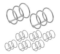 DIYEAH 8 Pezzi Anelli in Ferro Argento per Rilegatura a 3 Anelli, Design Compatto Elegante, per Diario e Progetti Scolastici Fai-da-te