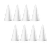 DIYEAH 8 Pezzi Cono in Schiuma Bianca, Materiale Fai | Si Colora, Si Incolla e Si Dipinge, per Centri Infantili e Chiese, Forma Conica