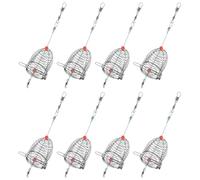 DIYEAH 8 Pezzi Gabbia Esche da Pesca in Acciaio Inox Argento per Esche e | Montaggio Rapido, Design Cavo, Superficie Liscia, per Pesca in Mare e Molo, Attrezzo per Pescatori