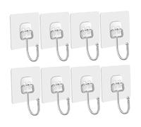DIYEAH 8 pezzi Ganci Adesivi Trasparenti da Parete Appendini Resistenti senza Chiodi per Cucina e Bagno Adesivi Super Resistenti Facili da Installare Ottimizzazione dello Spazio Danni