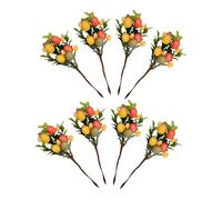 DIYEAH 8 Pezzi Rami Artificiali con Uova di Pasqua Pastello Decorazioni Primaverili Lifelike Foglia Verde per Albero e Centrotavola Festivi