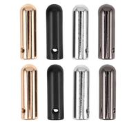 DIYEAH 8 Tappi terminali in Paracord: Punte in Metallo per Cordino da 5 mm - Chiusure di Sicurezza per Braccialetti di Sopravvivenza, Borse, Attrezzatura da Esterno, Argento, Nero e Dorato