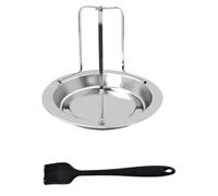 DIYEAH Acciaio Inox Graticola con Pennello Smontabile per Pollo | Pollo e Tacchino Piccolo, Campeggio ed Escursioni, Colore Nero, Montaggio Semplice, Design Ergonomico