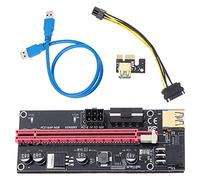 DIYEAH Adattatore Pci-e 1x a 16x Scheda Adattatore Alimentazione Indipendente Doppio 6pin Lega e Plastico Prolunga Scheda Video Supporto Professionale Blu