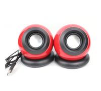 DIYEAH Altoparlanti in Plastica Rossa Design Compatto USB Mini con Controllo Volume Indipendente Cavo USB e 3.5mm Inclusi Colore Casuale per PC e TV per Casa e Scuola