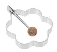 DIYEAH Anello per Uova in Acciaio Inox 316 a Forma di Fiore, Stampo Creativo per Colazione Sana e Sicura Manico in Legno per Cucina