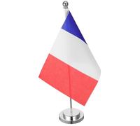DIYEAH Asta Bandiera da Tavolo Francese Bandiera da Scrivania con Base in Decorazione da Tavolo per Ufficio e Casa Accessori da Scrivania Semplici e Pratici