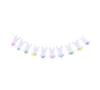 DIYEAH Bandierine Pasquali Decorazioni a Coniglio Bianco in Feltro Festone da Appendere per Feste di Pasqua Adatto per Porte Muri e Spazi Esterni Set Decorativo Colorato per