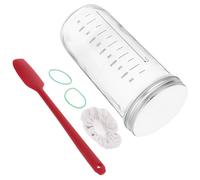 DIYEAH Barattolo di Vetro Sigillato con Bocca Larga e Misurino Contenitore Ermetico per Conservazione Cereali Marmellate e Fermentati per Cucina e Frigorifero Organizzato