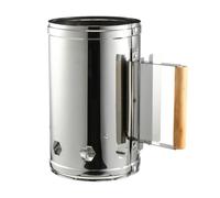 DIYEAH Barbecue Accendifuoco Manico in Legno Isolante Starter per Carbonella e Braci per Cucina Esterna e Campeggio Ciminiera d Accensione per Graticola BBQ Resistente e Antiruggine