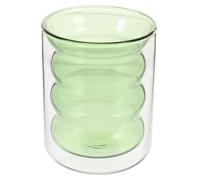 DIYEAH Bicchiere in Vetro Doppia Parete 200ml Verde per Bevande