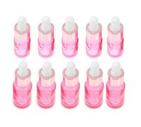 DIYEAH Bottiglie in Vetro Rosa Resistenti ai Graffi di Perdite Set da 10 Contagocce in Gomma e Alluminio per Conservare Oli Essenziali e Profumi in Viaggio