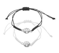 DIYEAH Braccialetti da Polso Regolabili 2 Pezzi a Tema Pallavolo in Corda Intrecciata per Ragazzi e Ragazze come Bomboniere o Regalo per Appassionati Sport