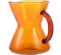 DIYEAH Brocca per Caffè in Vetro Giallo 300ml Resistente al Calore Riutilizzabile dal Design Semplice e Creativo per Preparazione Manuale del Caffè