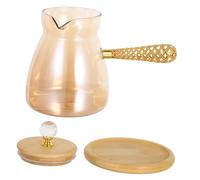 DIYEAH Caffettiera Turca in Vetro con Laterale Scalda Latte e Preparatore Manuale Versatile Dispenser per Tè ed Espresso per Uso e Speciali