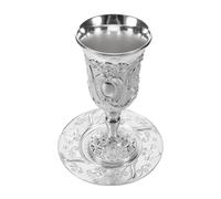 DIYEAH Calice per Kiddush con piattino, oggetto di culto ebraico, per i | Coppa cerimoniale per il Kiddush, vaso per la benedizione del sabato, per lo Shabbat, la Pasqua, il Seder, benedizioni,